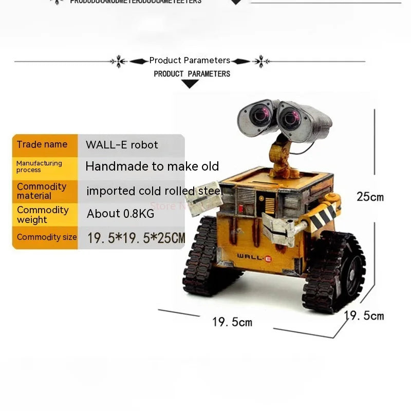 Wall-E Disney  Robot Movie Action Figure Steel Metal Model Robot Kawaii Wall-E Figurine Children Toy For Boy Kid Child Toy