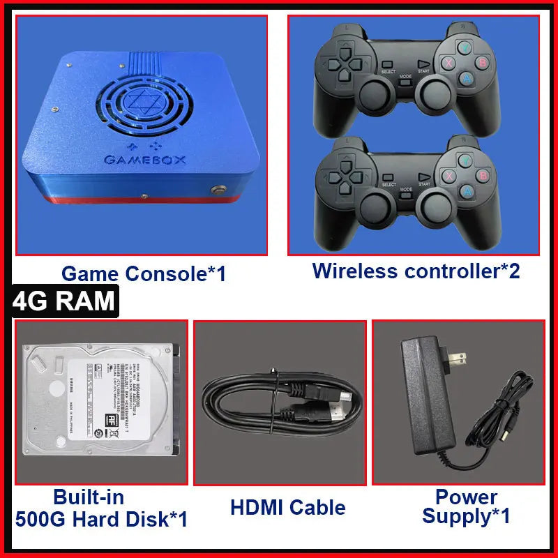 Retro I3-3110M Game Console GD10 Plug and Play Win11 1T HDD 70000+Games For Wii PS2 N64 PSP GameCube N64 Wireless handle