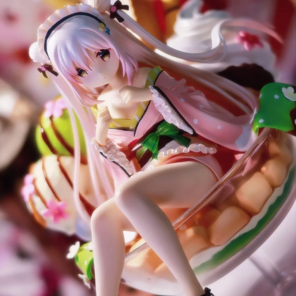 Kawaii Shiratama Komame Ice Cream Wine Glass Shape Kimono Anime Figure 1//6 Model Ornament Toys Collection Girls Gifts