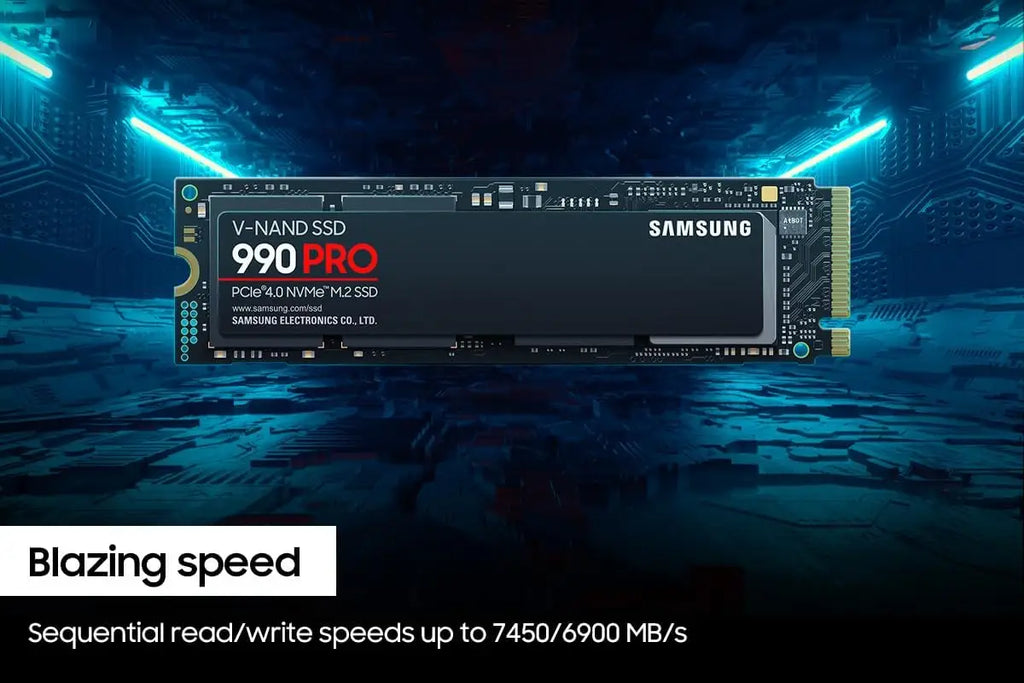 SAMSUNG 990 PRO SSD 4TB PCIe 4.0 M.2 2280 Internal Solid State Hard Drive for High End Computing Gaming Heavy Duty Workstation