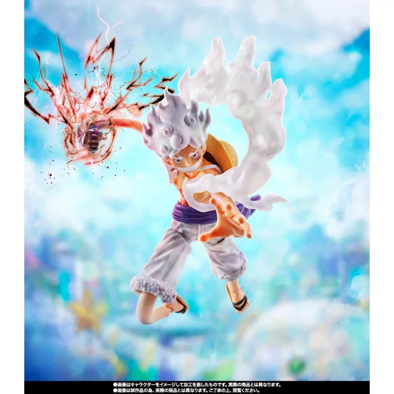 Bandai Original S.H.Figuarts One Piece [Monkey D Luffy -Gear5 Future Island Egghead] Poseable Anime Action Figure Model Toy Gift