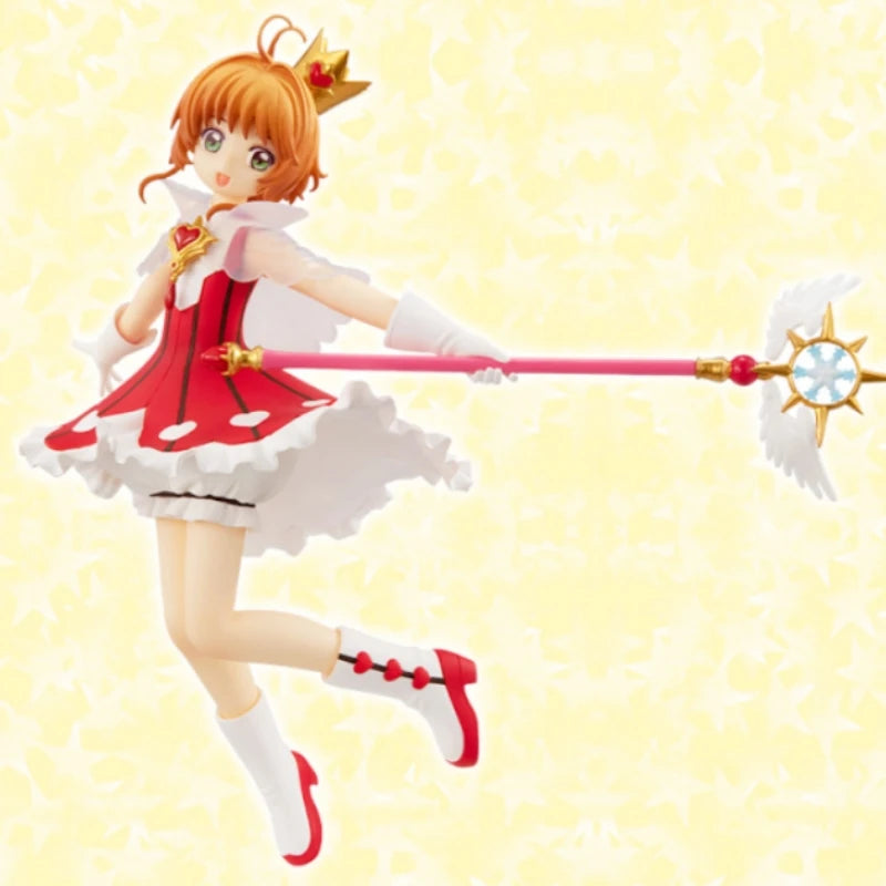 20cm Anime Figure Card Captor Kinomoto Sakura Model Figurines Genuine Lovely Girl Decorative Collectible Adult Kids Dolls Toy Gi