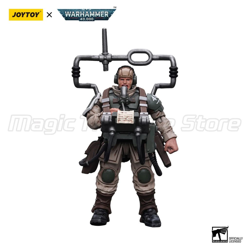 【MT】JOYTOY Warhammer 40K Astra Militarum Cadian Command Squad Veteran with MasterVox  Model Toy Gifts 1/18 Action Figure