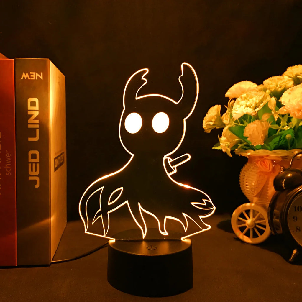 Hollow Knight Game 3D Lamps Led RGB Neon Night Lights Birthday Toys Cool Gift For Friends Kid Bed Room Table Decoration