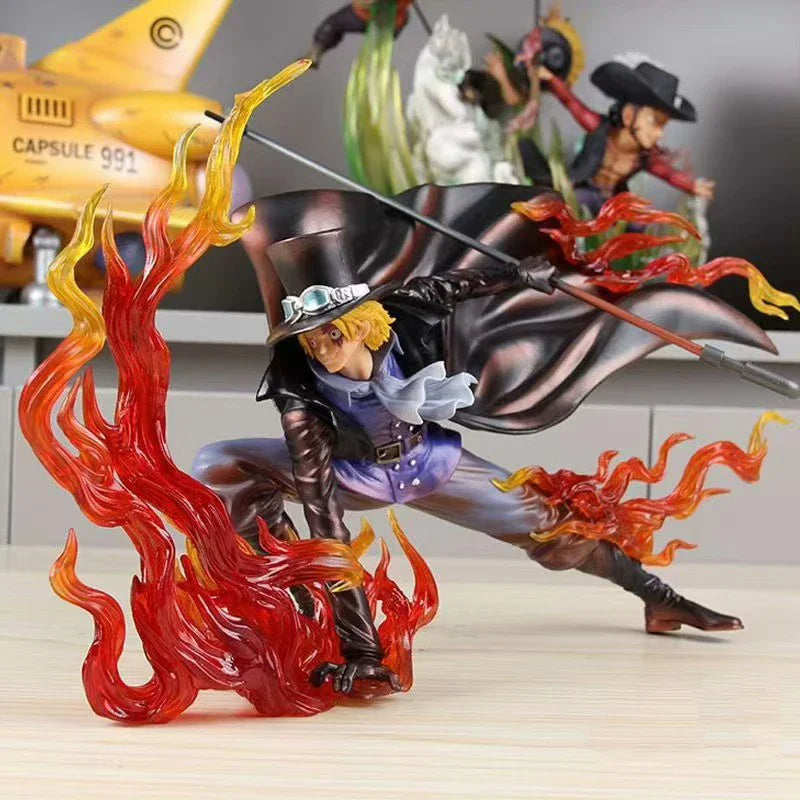 Anime One Piece Sabo Statue Blazing Angel Boa Hancock Figurine GK Yama Roronoa Zoro Figures Sky Painting Model PVC Luffy Toys