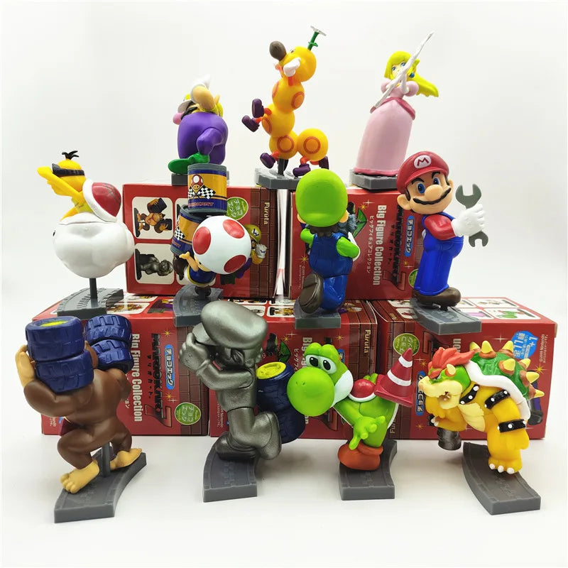 11pcs/set Super Mario with Box Action Figures Model Toys for Christmas Gift