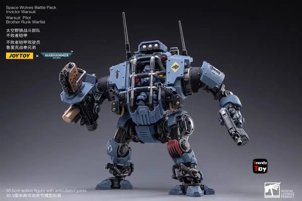 【JOYTOY】Warhammer 40K Space Wolves Battle PackInvictor Warsuit Warsuit PilotBrother Rurik Warfist 1/18 Action Figure Toy