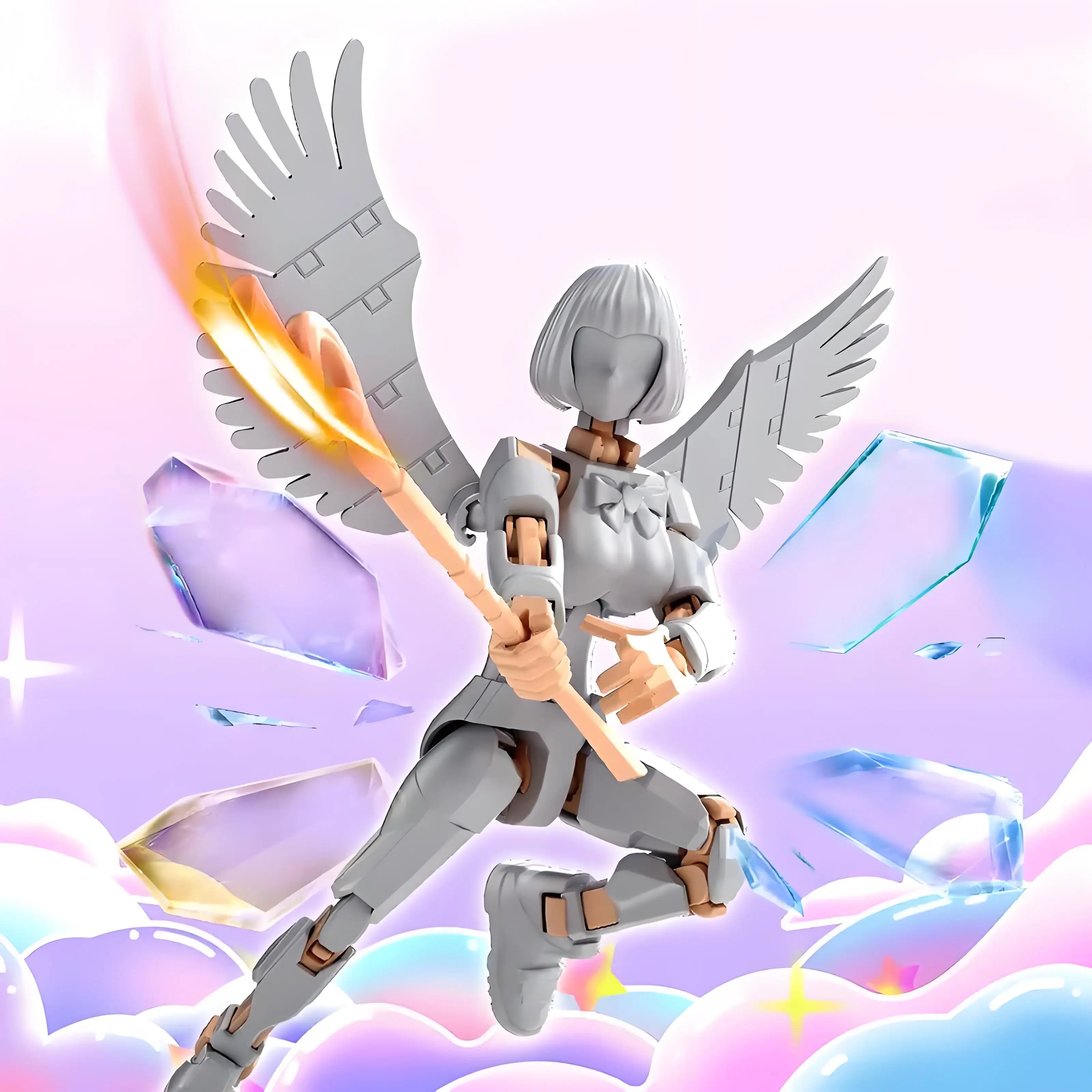 Magical JK Girl Anime Action Figure 3D Printing Multi-Jointed Movable Model Assembled Dummy DIY Robot Desktop Ornament Doll Toy