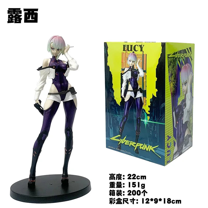 Hot Sales 22cm Cyberpunk #2077 Edgerunners Anime Figure Super Hacker Edge Walker Lucy Action Figure Collection Model Doll Toys