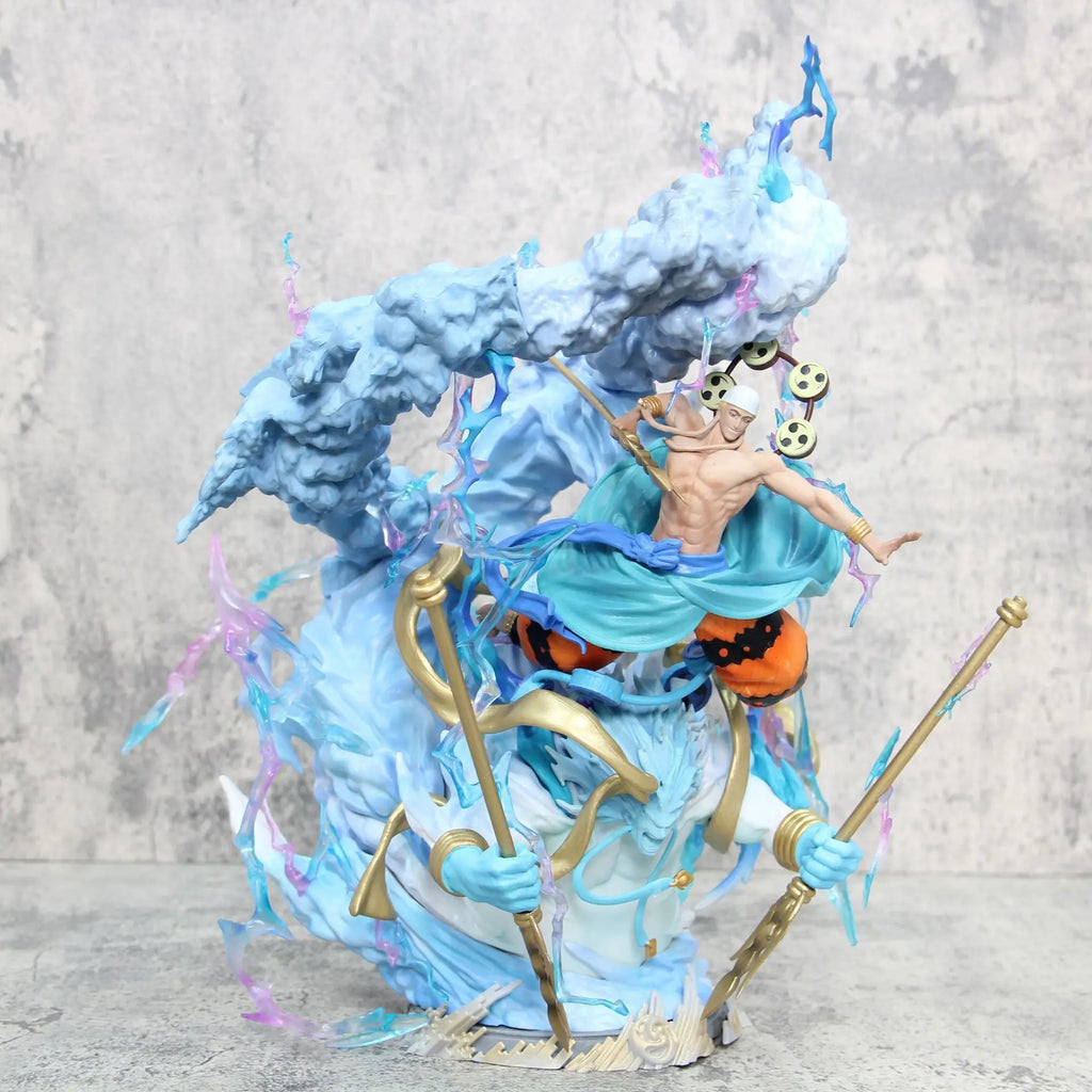 36 cm ONE PIECE Anime Peripheral Oka Shichibukai Enel Thor Figur GK Modell PVC Statue Zimmer Dekoration Ornamente Sammlung Geschenke