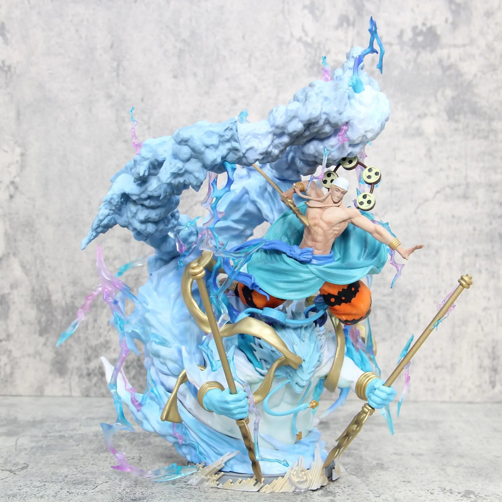 36 cm ONE PIECE Anime Peripheral Oka Shichibukai Enel Thor Figur GK Modell PVC Statue Zimmer Dekoration Ornamente Sammlung Geschenke