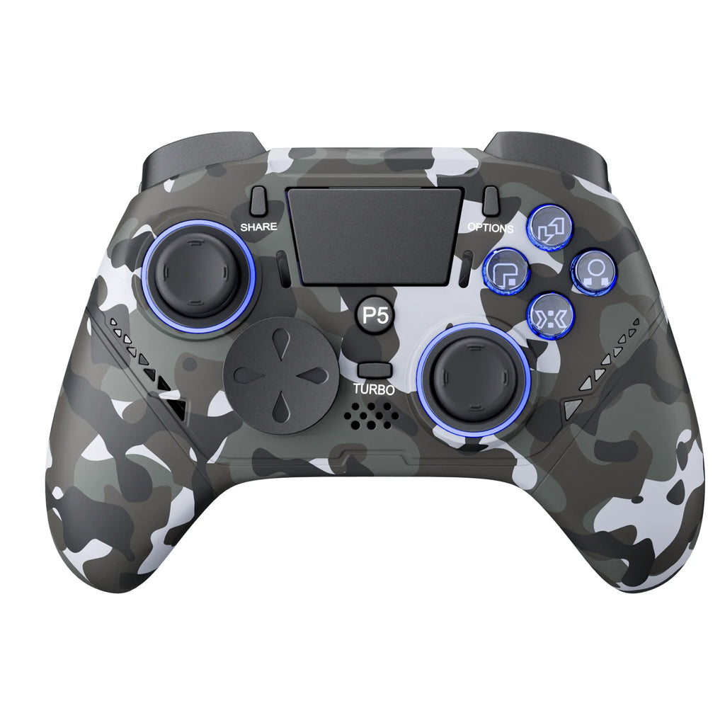 GAMINJA P516F Wired Game Controller For P5/Android/PC Transparent RGB Light Crystal Buttons Hall Sensor Joystick Ergonomic