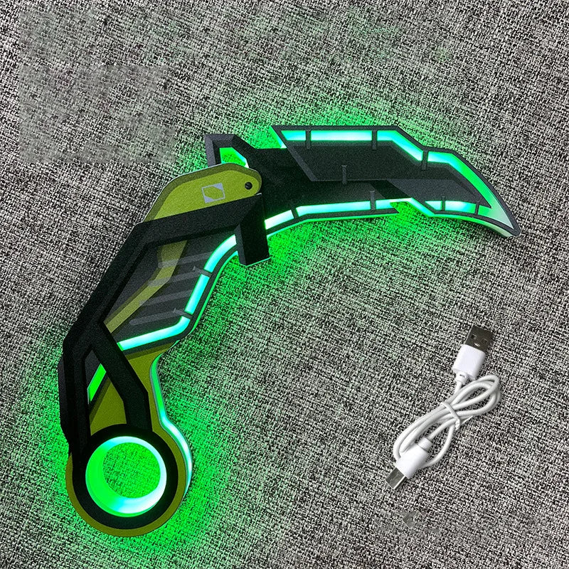 Illuminated Toy with Colorful Effects Valorant Karambit Impression Jett Kunai Graphics Card Claw Knife Rechargeable Model Toy