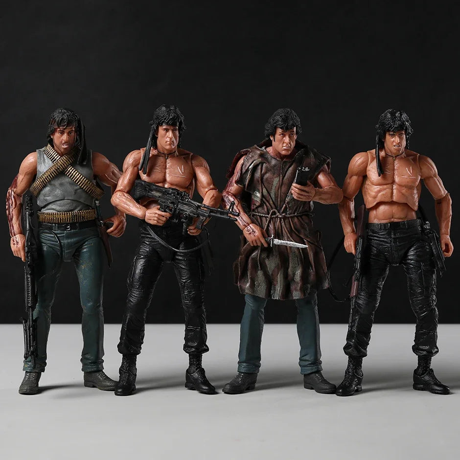 Reel Toys NECA First Blood Series John J Rambo 7" Action Figure Doll Toys Model Garage Kit Gift