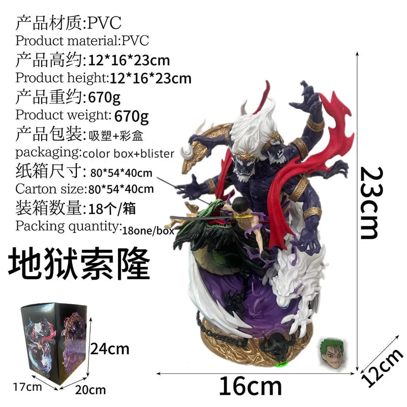 Hot One Piece Lx Zoro Enma The Hell King Pvc Action Anime Figures Statue Trendy Collectible Decor Model Boys Birthday Toys