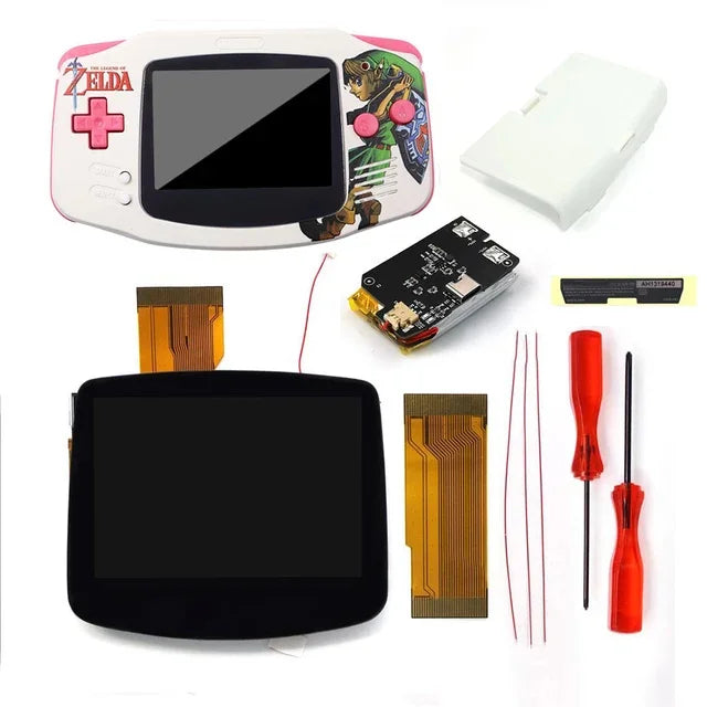 Hispeedido TYPE-C 1800 mah Battery Drop in 3.0" V5 Laminated LCD display For GBA IPS highlight screen  w/ UV housing Shell