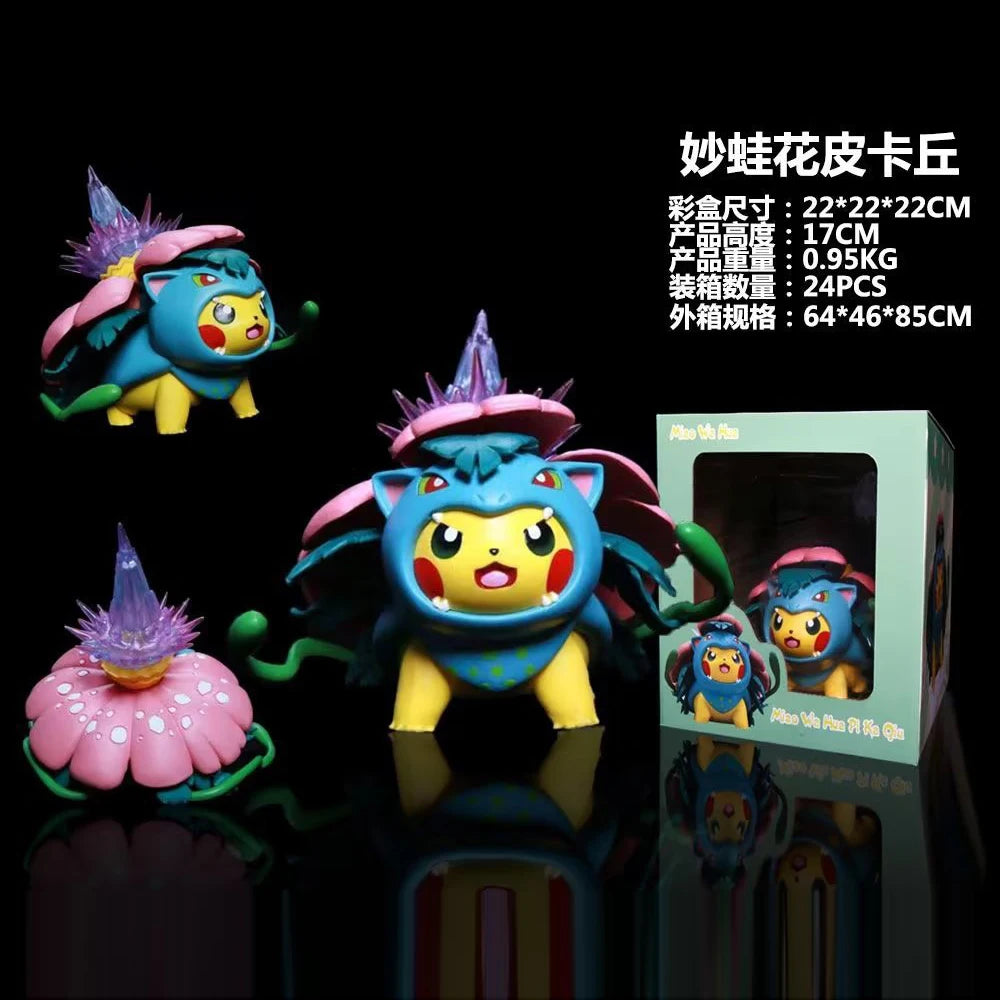 Anime Pokemon 12CM Pikachu Cosplay Action Figure Mini Q Cute Cartoon PVC Model Toys Children Gifts