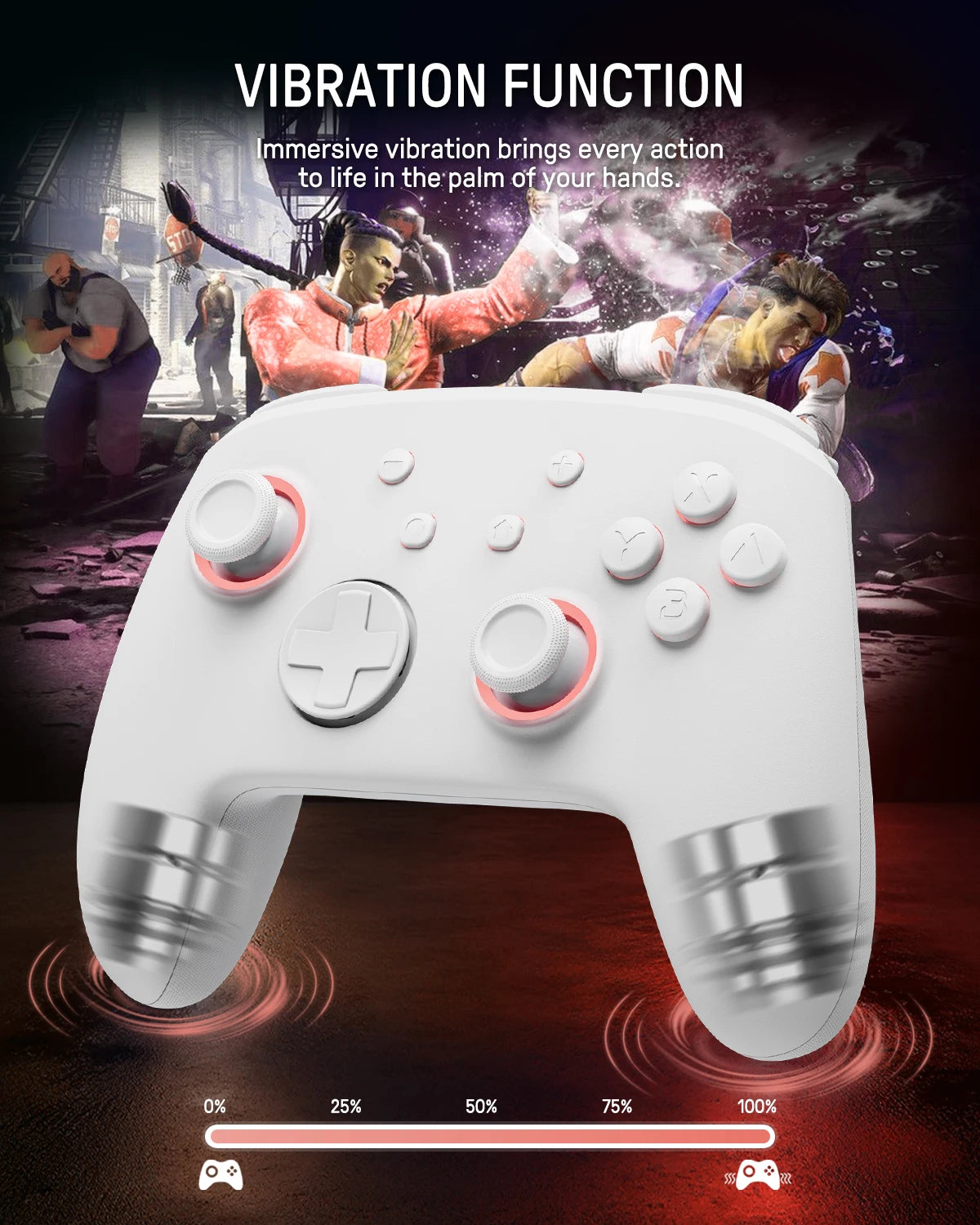 FUNLAB Wireless Bluetooth Luminous Pattern Pro Controller For Nintendo Switch/OLED Gamepad Remote with 7 LED Colors/Paddle/Turbo