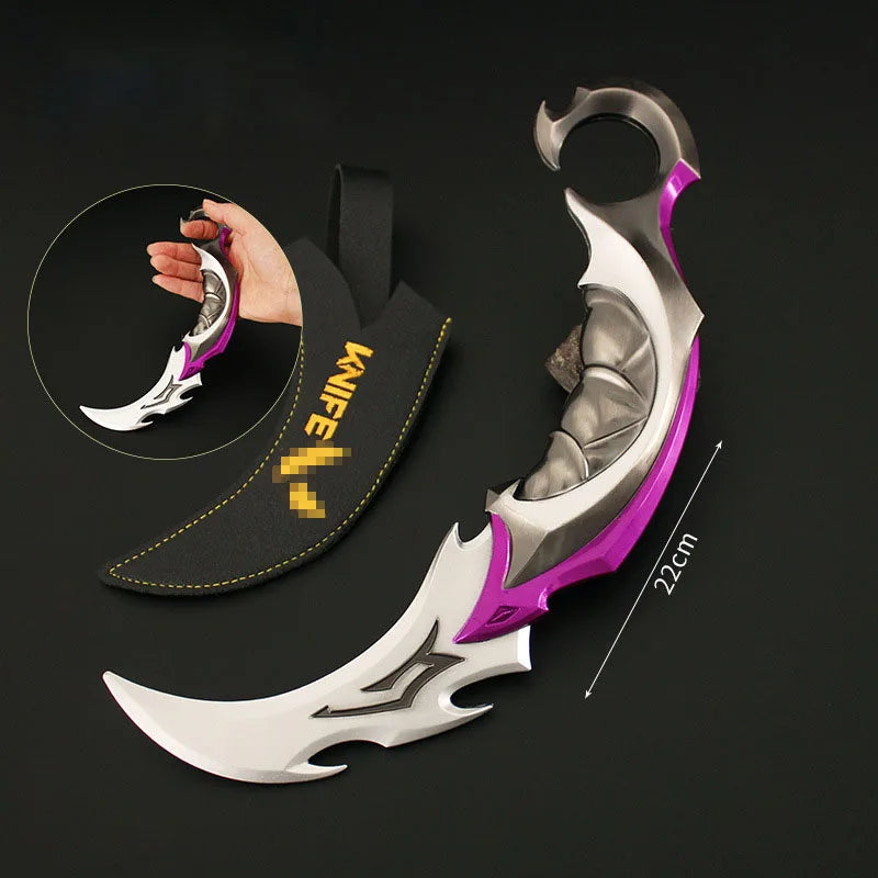 Valorant Karambit Weapon Model Reaver, EP 5 Karambit Toy Sword All Metal Keychain Claw Knives Toy Prop Ornaments Boys Gifts
