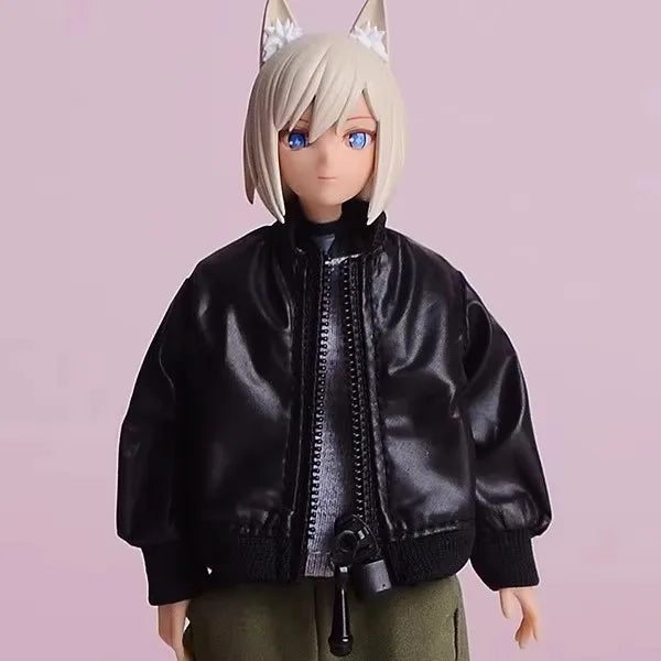 ATStory 1/12 Female Short T-shirt Zipper Jacket Clothes Model Fit 6'' SnailShell SHF ML Romankey Soldier Action Figure Body Doll