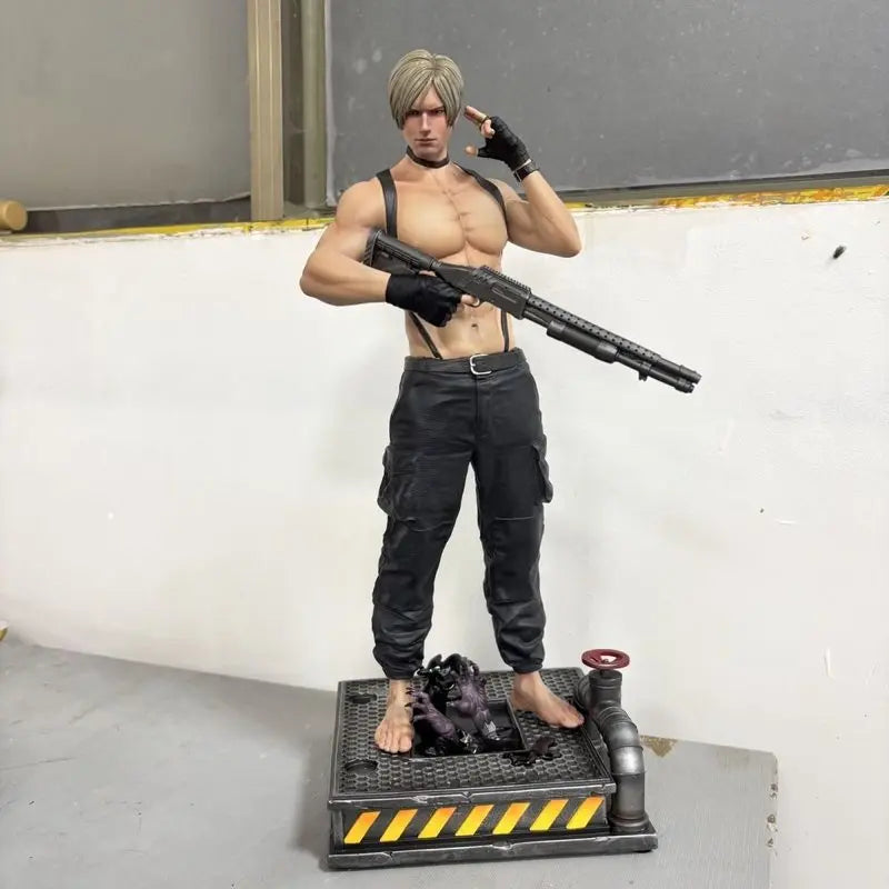 Resident Evil Leon Kennedy Figure Third Generation Gk Statue Leather Coat Zombie Hunter Action Figure Model Gift For Anime Game