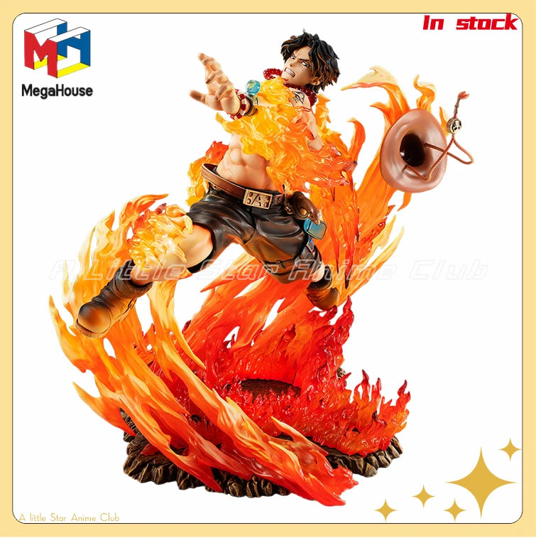 In Stock Original MegaHouse Portrait.Of.Pirates ONE PIECE NEO-MAXIMUM PORTGAS.D.ACE Gift Figure