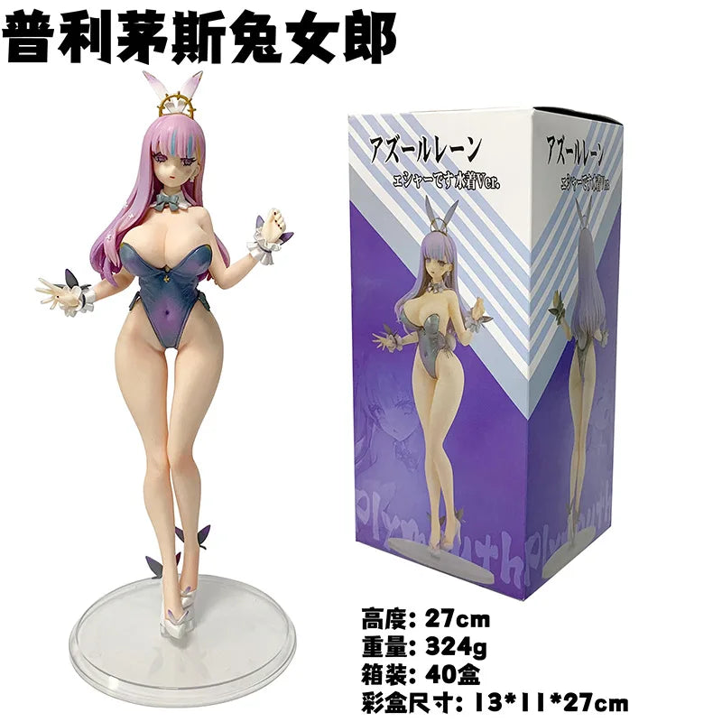 27CM Anime Figure Game Azur Lane Plymouth Figure Bunny Dress Up Standing Model Toy Gift Collection Action Figure PVC