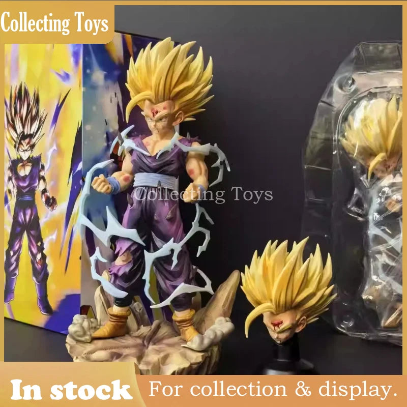 In Stock Dragon Ball Ssj2 Gohan Anime Figures 28cm Son Gohan Figures Super Saiyan 2 Heads Pvc Statue Room Collection Models Toys