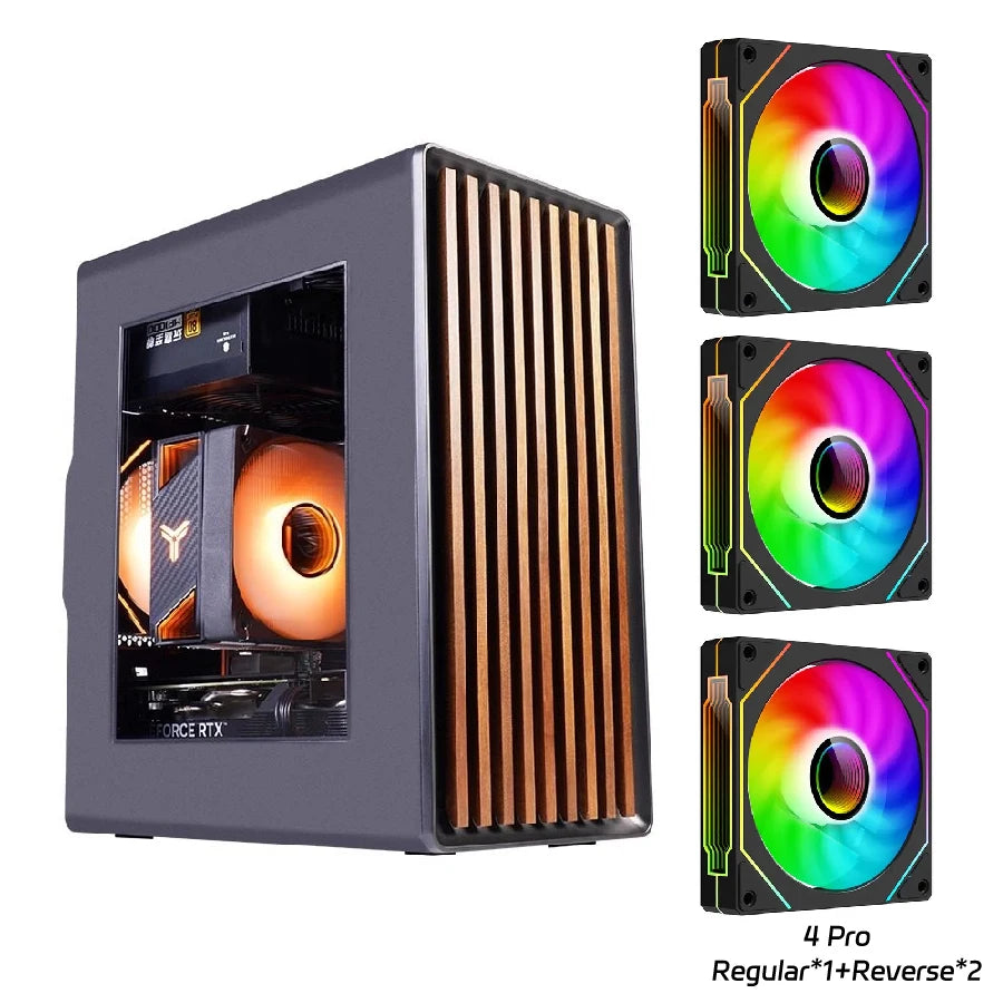 WJCOOLMAN Craftsman 3 MTAX/ITX PC case Glass transparent wooden strips panel gabinetes gamers desktop business computer case