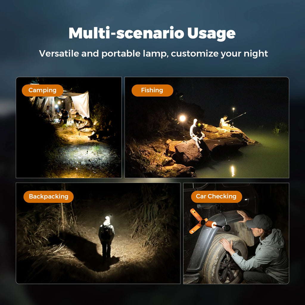 FLEXTAIL EVO LANTERN - FLEXTAIL x OUTASK Telescopic Magnetic Camping Lantern with 12000mAh Battery, IPX6/IPX7 Waterproof