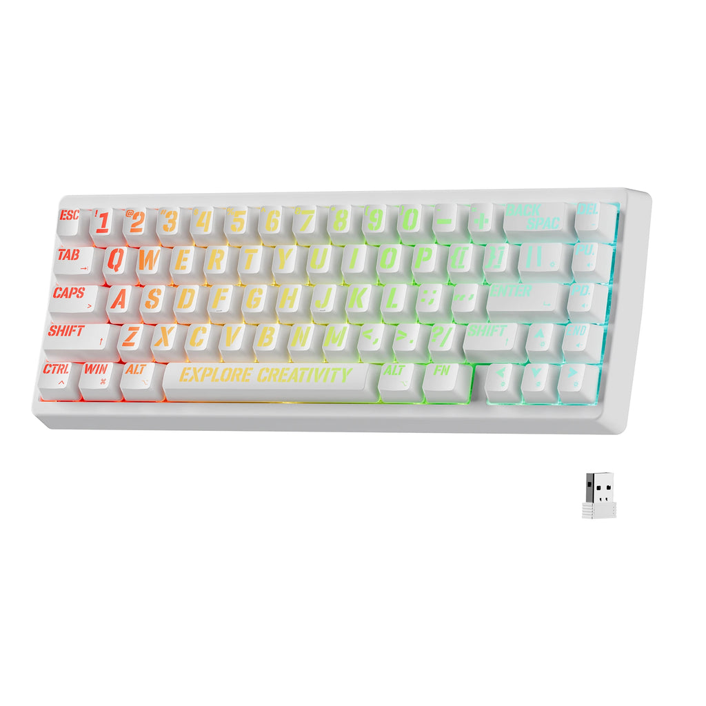 XVX M67 JadeStone Mechanical Keyboard With IMD-Tech Keycaps Hot Swappable Gasket Design Tri-Mode Custom RGB Backlight Keyboard