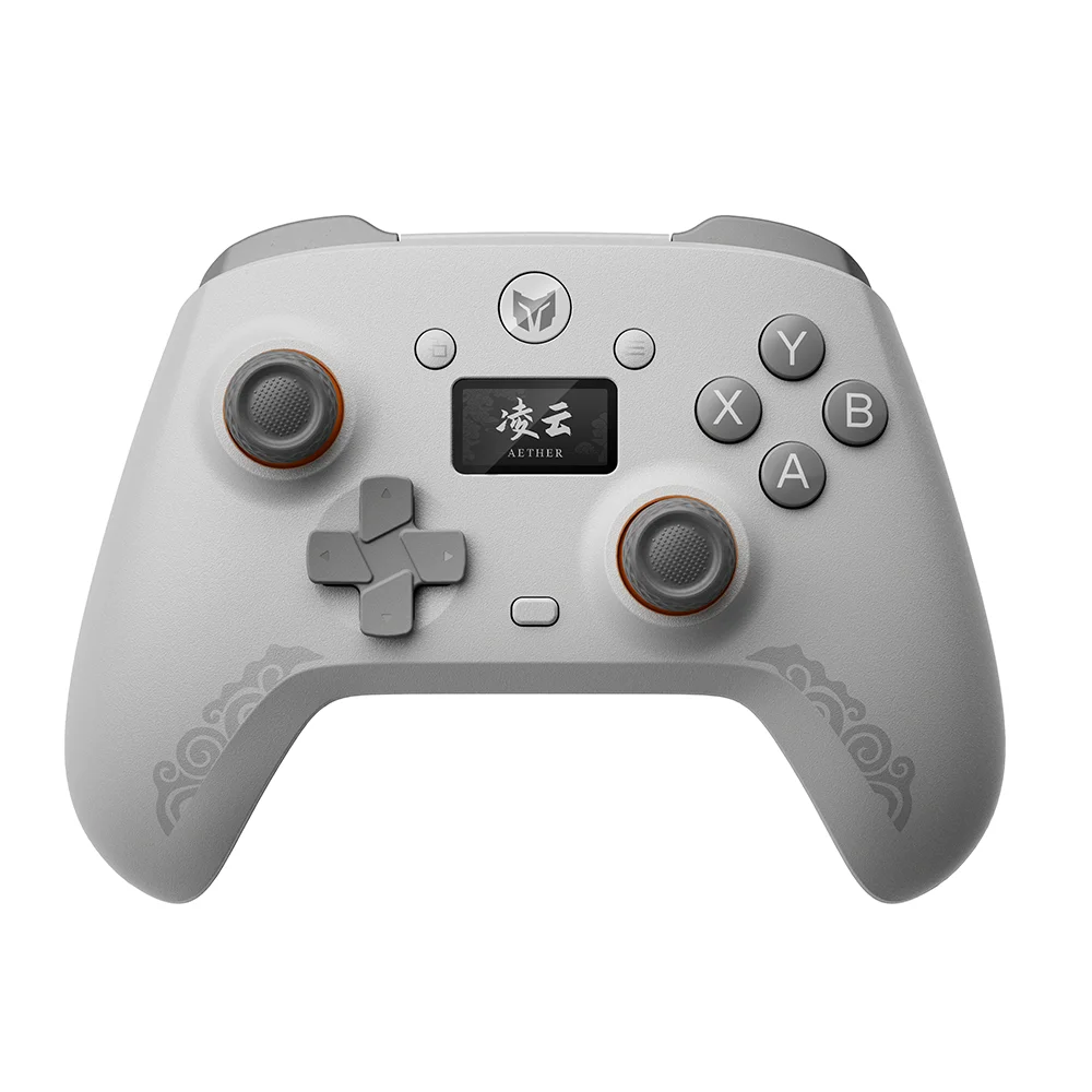 New Black BIGBIGWON Aether C6 Wireless Gaming Controller 1000Hz Dual-Hall Gamepads with Intelligent Control Screen for PC
