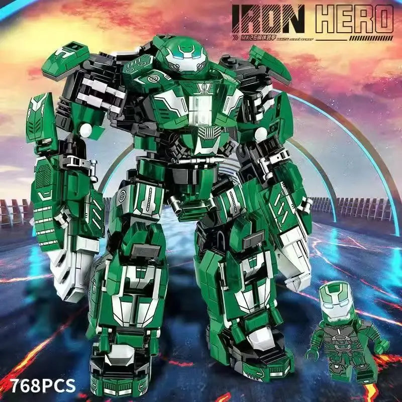 Superheroes Avengers Iron Man Hulkbuster Steel Mecha Action Figures Building Blocks Classic Movie Model  Toys for Kid Gift
