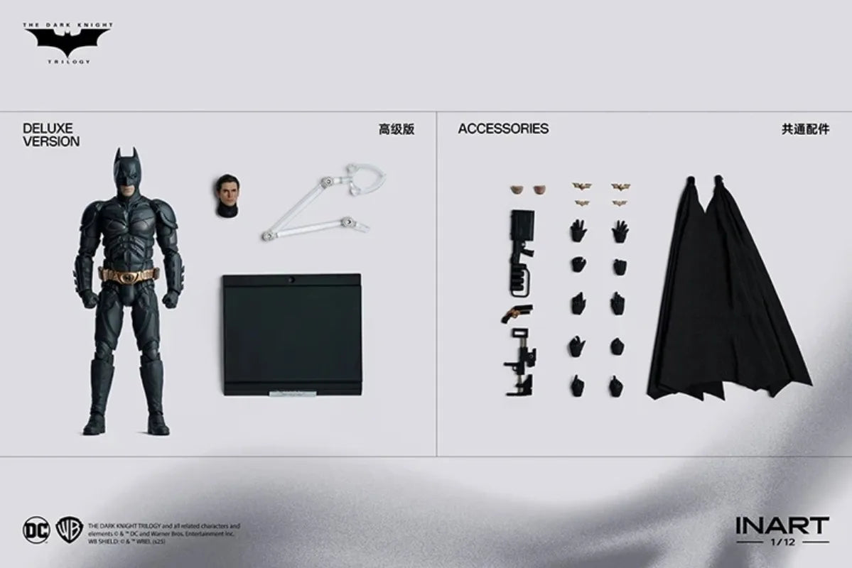 Spot Sale【In Stock】INART Studio Batman The Dark Knight Trilogy 1/12 Bat Man Figure Mol Collection Toy Giftin Stock