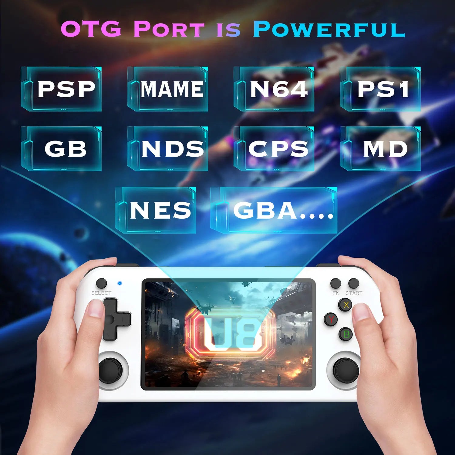 U8 Retro Handheld-Videospielkonsole Linux-System 4,0 Zoll IPS-Bildschirm Tragbarer Pocket-Videoplayer R36S 64G 128G Game Boy Geschenk
