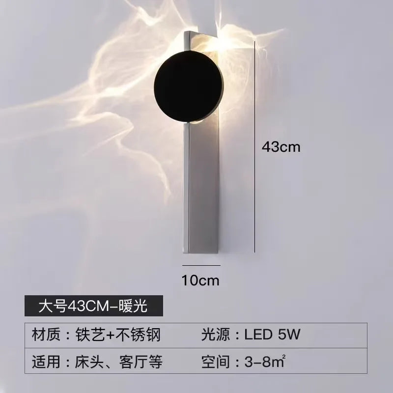 Italian Designer Minimalist Wall Lamp Hotel Bedroom Corridor Atmosphere Creative Water Ripple Entrance Background LED Cob Light