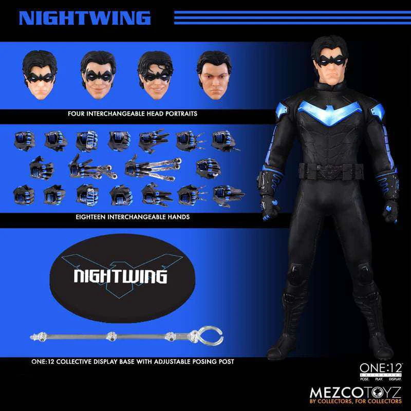 In Stock Mezco Toys One:12 Nightwing Robin Dick Grayson Movability Model Toys Collection Cartoon