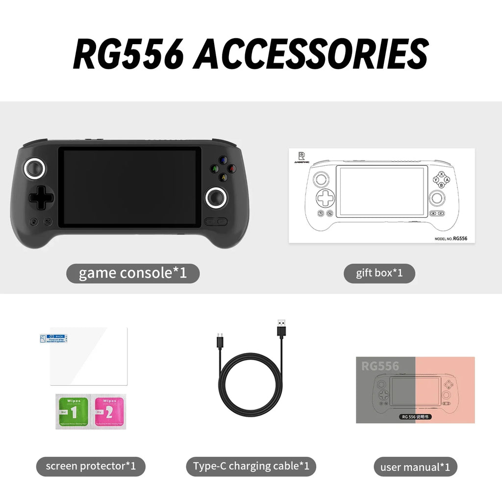 original RG556 Handheld Game Console 5.48'' AMOLED Screen Android System 5500mAH Battery Bluetooth5.0 Portable Video Game Player