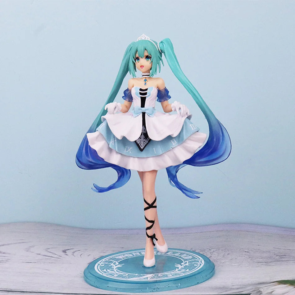 New 20cm Desktop Cute Hatsune Miku Kwaii Style Anime Figure Toys PVC Model Collector Doll Birthday Gift