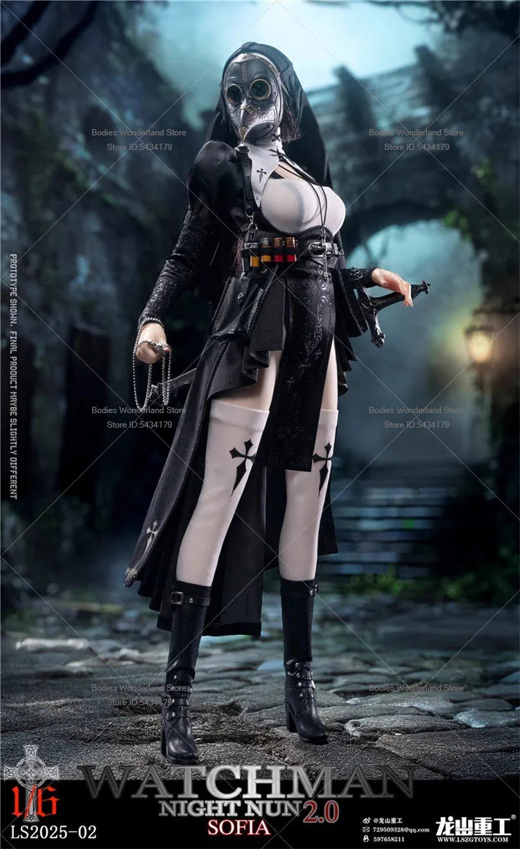 In Stock LS2025-02 1/6 Scale Female Soldier Sophia Night Redemption Nun 12inch Action Figure Model Gifts
