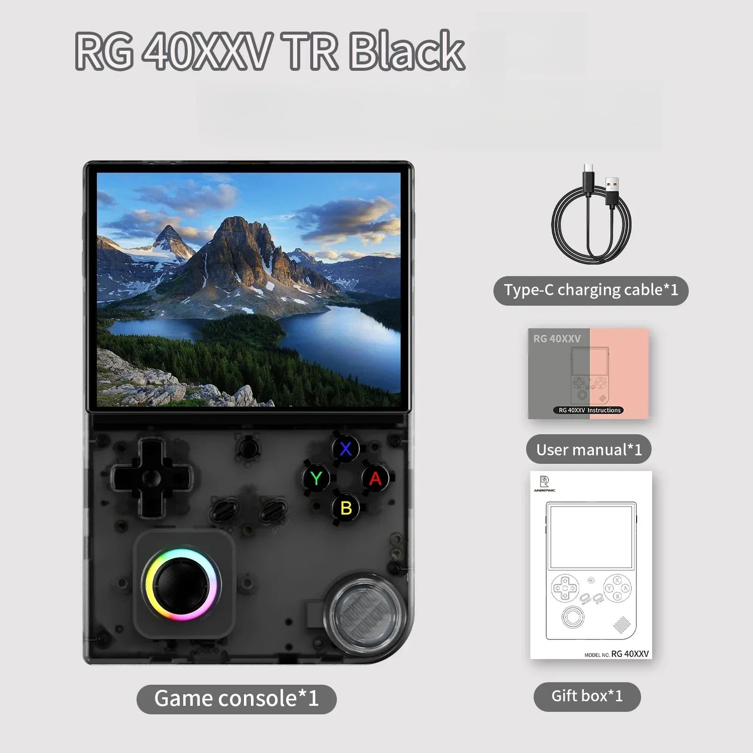 ANBERNIC RG 40XXV Retro Handheld Game Console 4.0 inch 640*480 IPS Screen Linux 64bit System With RGB Light 256G PSP 300+ Games