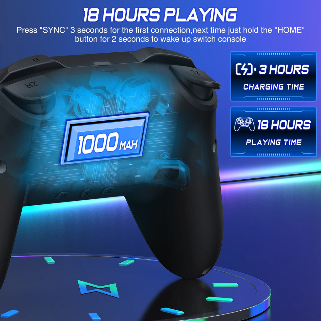 BEBONCOOL Q218 Wireless Switch Controller For Nintendo Switch/OLED/Lite/Android/IOS/ PC with Programmable,Turbo,6-Axix Gyro