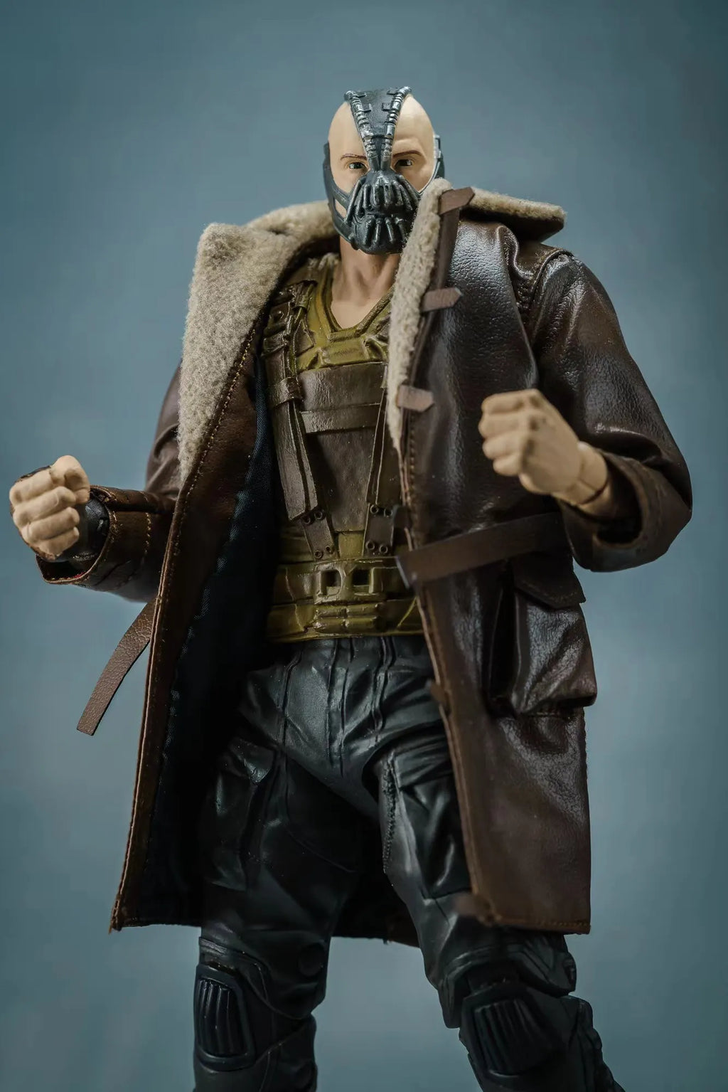 Мъжко кафяво палто с кожена яка от изкуствена кожа, изработено в мащаб 1/10, едно кожено яке с качулка и дълго връхно облекло за 7" Bane 20см C4 екшън фигурка
