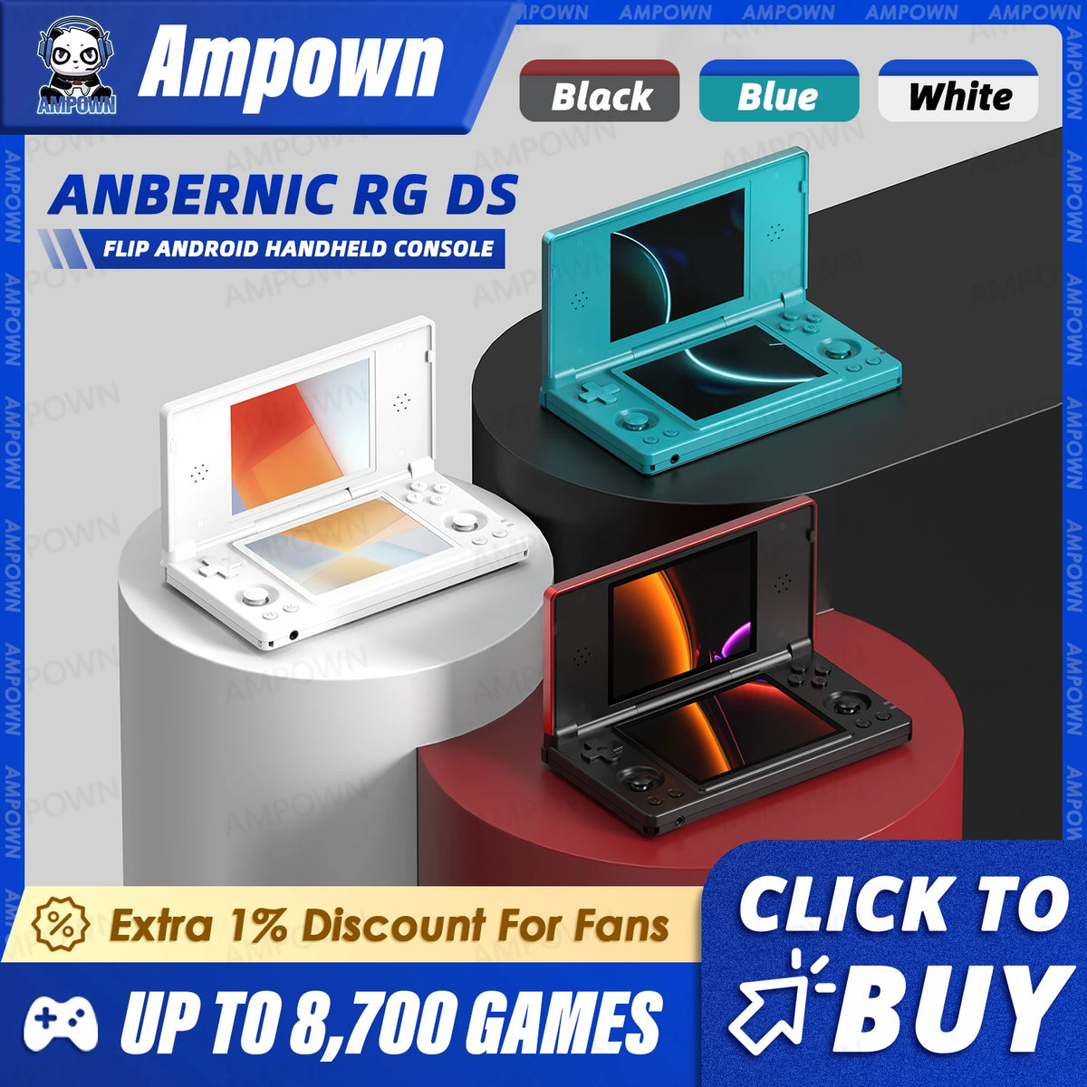 Rg Handheld RG DS Handheld Game Console 4‘’ Dual IPS Touchscreen RK3568 Processor ...