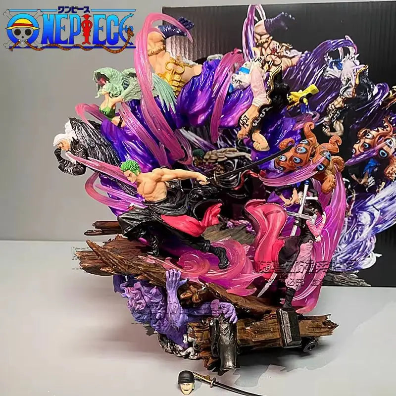 24 см One Piece Аниме Фигурки Zoro Gk Фигурка Onigashima Крал на ада Екшън Фигурка PVC Статуя Модел Декорация Подаръчни Играчки
