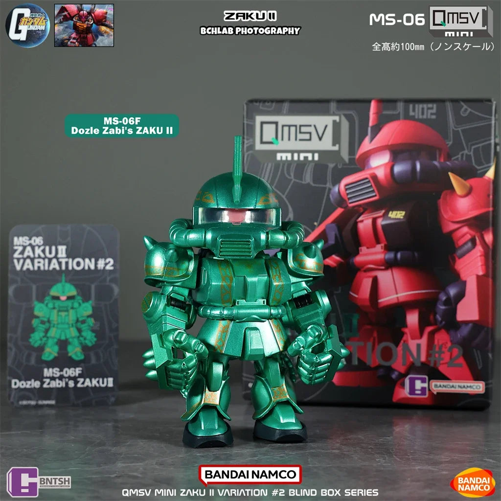 In Stock Bandai QMSV Mini Zaku Second Generation Gundam Blind Box Model Movable Figure Ornament Gift