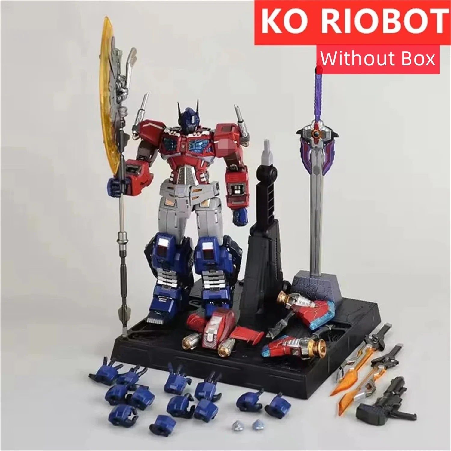 [In Stock] Mc Muscle Bear Ko Riobot OP Commander Transformation with A Modified Version of The Giant Ax Action Figure