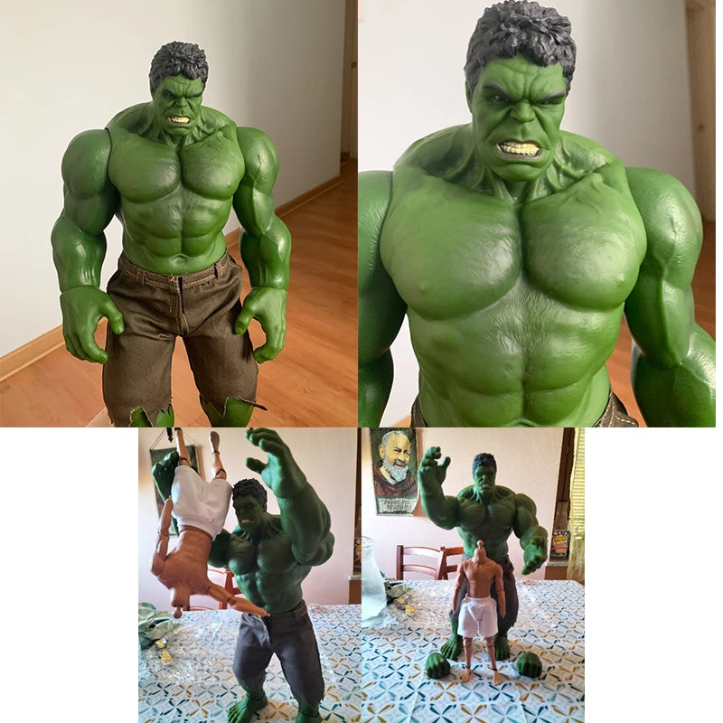 30/42cm Avengers Action Figures Hulk 360 Degree Head Rotation Model Move Joints PVC Collectile Desktop Decor Toy For Kids Gifts