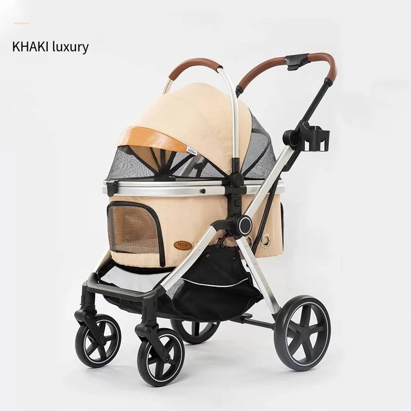 2025 One Click Automatic Collection Pet Cart, Large Space Dog Stroller Outdoor Shopping Mall Pet Cart, Cross-border Pet Supplies