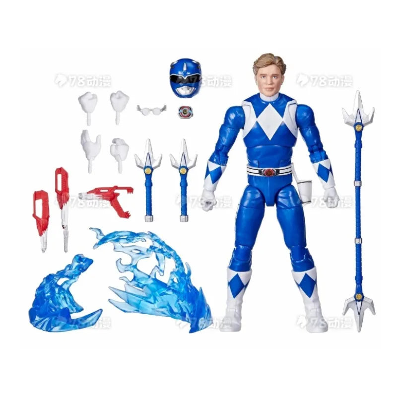 Original Hasbro Power Rangers Lightning Collection MIGHTY MORPHIN BLUE RANGER Figure Anime Figure Toy Collection Model